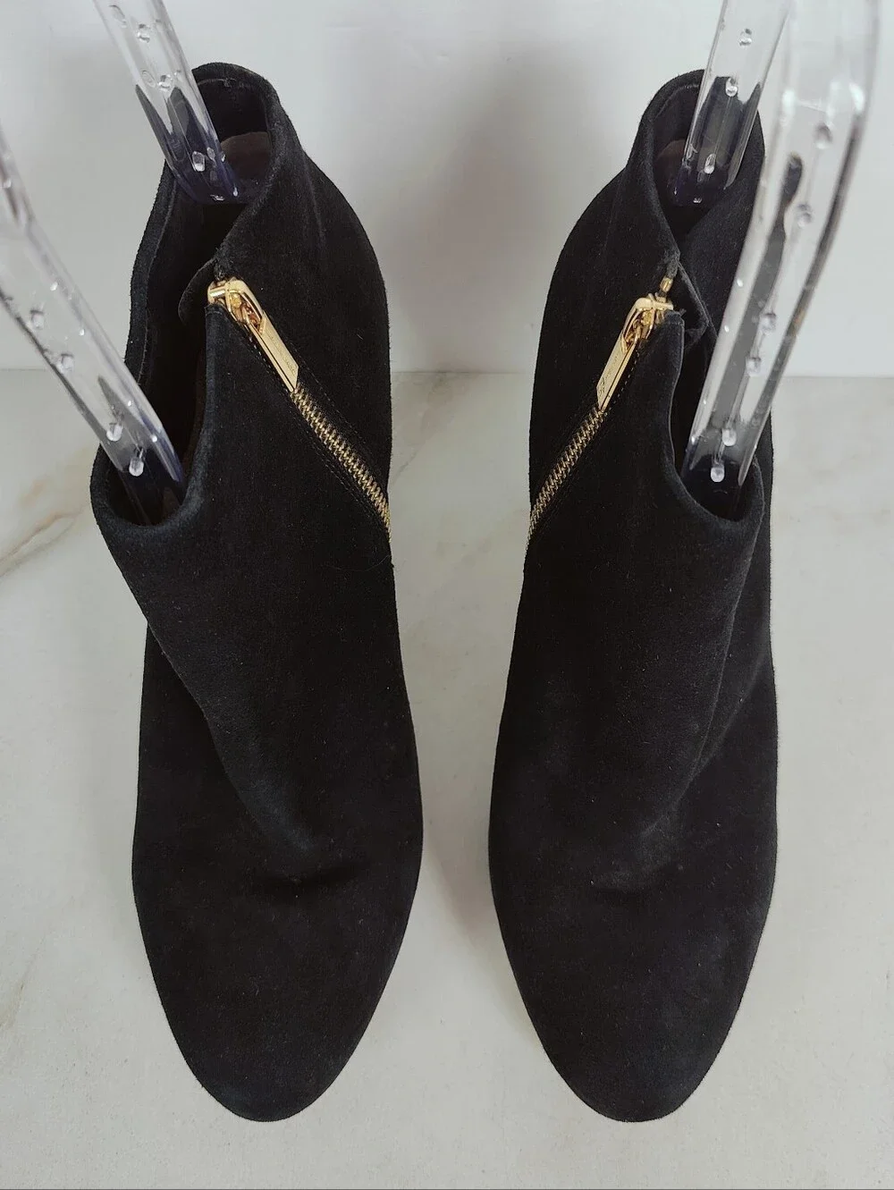 MICHAEL Michael Kors Haven Black Suede Platform Ankle Boots Booties, 10
